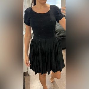 French connection cotton dress with pleated skirt